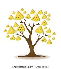 Watermelon tree. vector illustration.