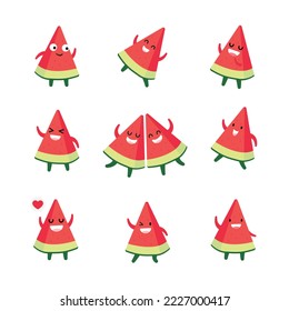 Watermelon Triangle Cartoon Character Sticker