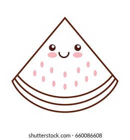watermelon tropical and exotic fruit kawaii character