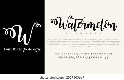 Watermelon vector alphabet font for logo design