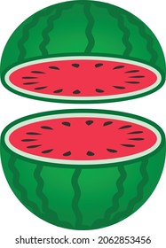 A watermelon vector art and illustration