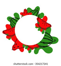 Watermelon vector background with place for text