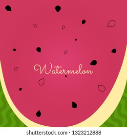 Watermelon vector background with seed and skin texture. Illustaration for posters, cards, invitations, flyers, ect.