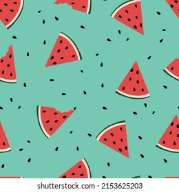 Watermelon. Vector. Cartoon style. Seamless Pattern, Background, Wallpaper. Perfect for prints