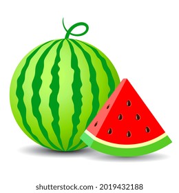 Watermelon-Vektorclip-Kunst einzeln auf weißem Hintergrund