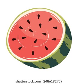 Watermelon vector clipart. Juicy and bright summer fruit.