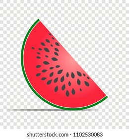 Watermelon vector color illustration. Slice watermelon vector flat illustration. Berry fruit logo.  Layers grouped for easy editing illustration.  For your design.