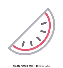 watermelon vector color line icon 