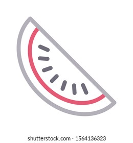 watermelon vector colour line icon 