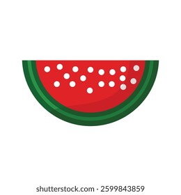 Watermelon vector, cute watermelon cartoon, cut watermelon vector illustration, isolated watermelon fruit logo
