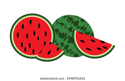 Watermelon Vector Design And Illustration.