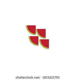 watermelon vector design illustration icon logo template