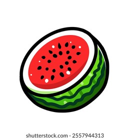 watermelon vector design illustration, watermelon icon, watermelon logo, great as a sticker and add to the design.