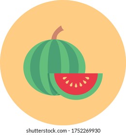 watermelon vector flat color icon 