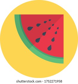 watermelon vector flat color icon 