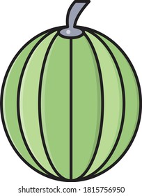 watermelon vector flat color icon 