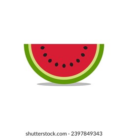 watermelon vector flat illustration isolated on white background with simple design