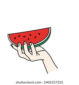 watermelon vector flat illustration perfect for summer design