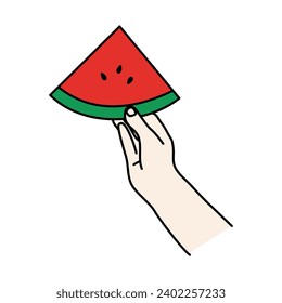 ilustración plana vectorial de la sandía perfecta para el diseño de verano