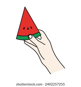 watermelon vector flat illustration perfect for summer design