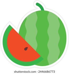 Watermelon vector icon. Can be used for printing, mobile and web applications.