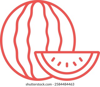 Watermelon vector icon. Can be used for printing, mobile and web applications.