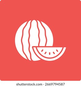 Watermelon vector icon. Can be used for printing, mobile and web applications.