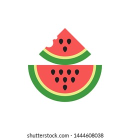 Watermelon vector icon, flat illustration design
