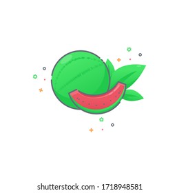 watermelon vector icon, vector illustration