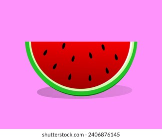 watermelon vector. icon. ilustration. red object. fruit