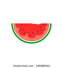 Watermelon vector icon isolated on white background. Simple flat style. 10 EPS illustration.