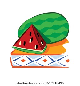 Watermelon, vector icon on a white background