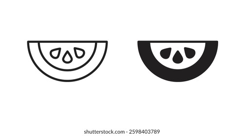 Watermelon vector icon set in black color.