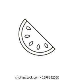 Watermelon vector icon. Simple element illustration from food concept. Watermelon vector icon. Drink concept vector illustration. on white background