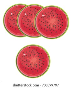 Watermelon round slice Stock Illustrations, Images & Vectors 