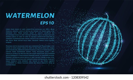 Watermelon vector illustration. Watermelon of circles and dots