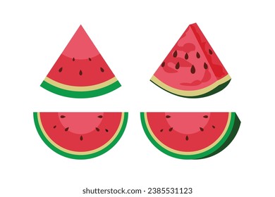 Watermelon vector illustration.  Colored illustration in flat style isolated on white background.
