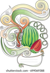  Watermelon vector illustration design for wall decoration, bag, pillow cover, t-shirt, book and poster.