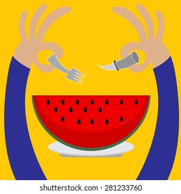 watermelon, vector illustration EPS 10.