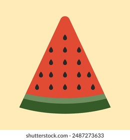 Wassermelonen-Vektorillustration. Fruit Icon Konzept isoliert. Flat Cartoon Stil Geeignet für Web Landing Page, Banner, Flyer, Aufkleber, Card