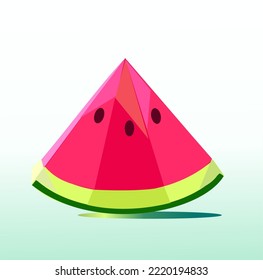 watermelon vector illustration, geometric shapes