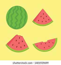 Watermelon vector illustration isolated on white background. Watermelon icon 