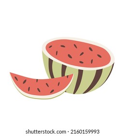 Watermelon vector illustration isolated on white background