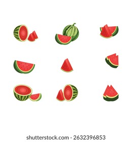 Ilustración vectorial de sandía aislada sobre fondo blanco