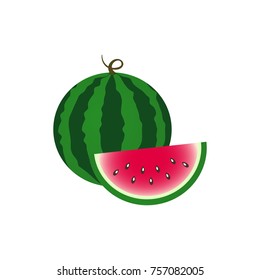 Watermelon vector illustration isolated on white background.