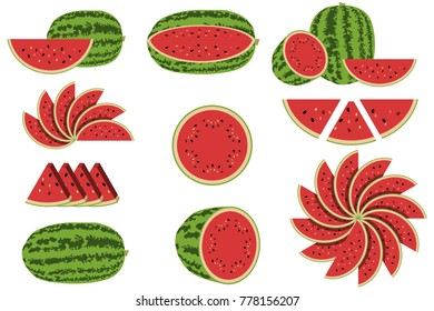 Watermelon vector illustration isolated on white background