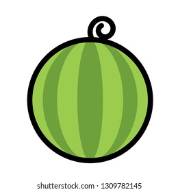 A watermelon vector illustration in line color design