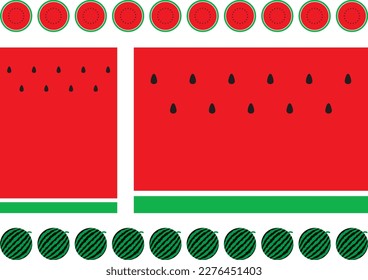 Watermelon vector illustration material collection