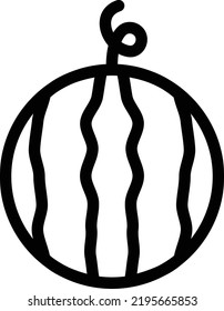 Ilustración del vector de sandía sobre un fondo transparente.Símbolos de calidad superior.Icono del vector de trazo para el concepto y el diseño gráfico.