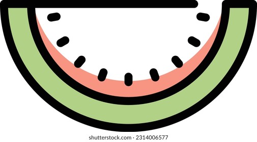 watermelon Vector illustration on a transparent background. Premium quality symmbols. Line Color vector icons for concept and graphic design.